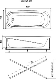 1ACReal Акриловая ванна Европа 180x70 – фотография-11